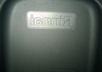 Rinnai - Changed the logo with new insert for Electrical Cover.